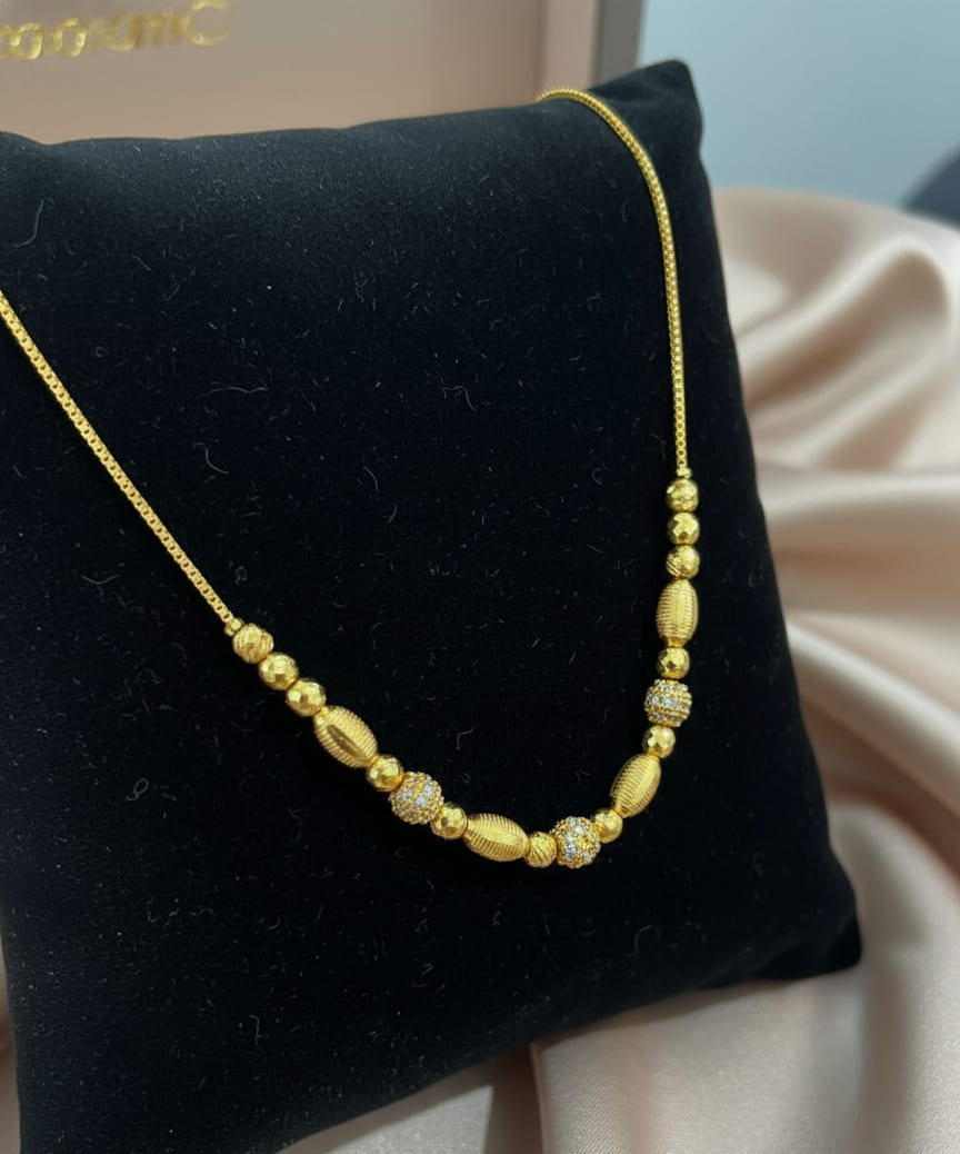 Elegant Micro Gold Plated Designer Bead Chain