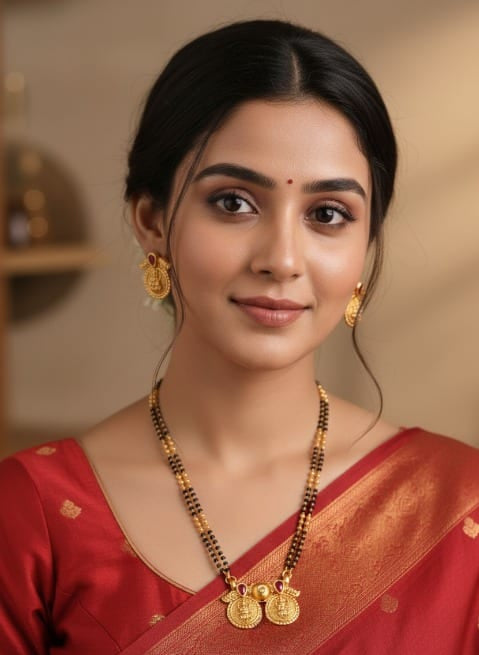 Micro Gold Plated And Diamond Antique Mangalsutra