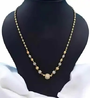 Striking And Diamond Studded 2 Tone Ball Chain
