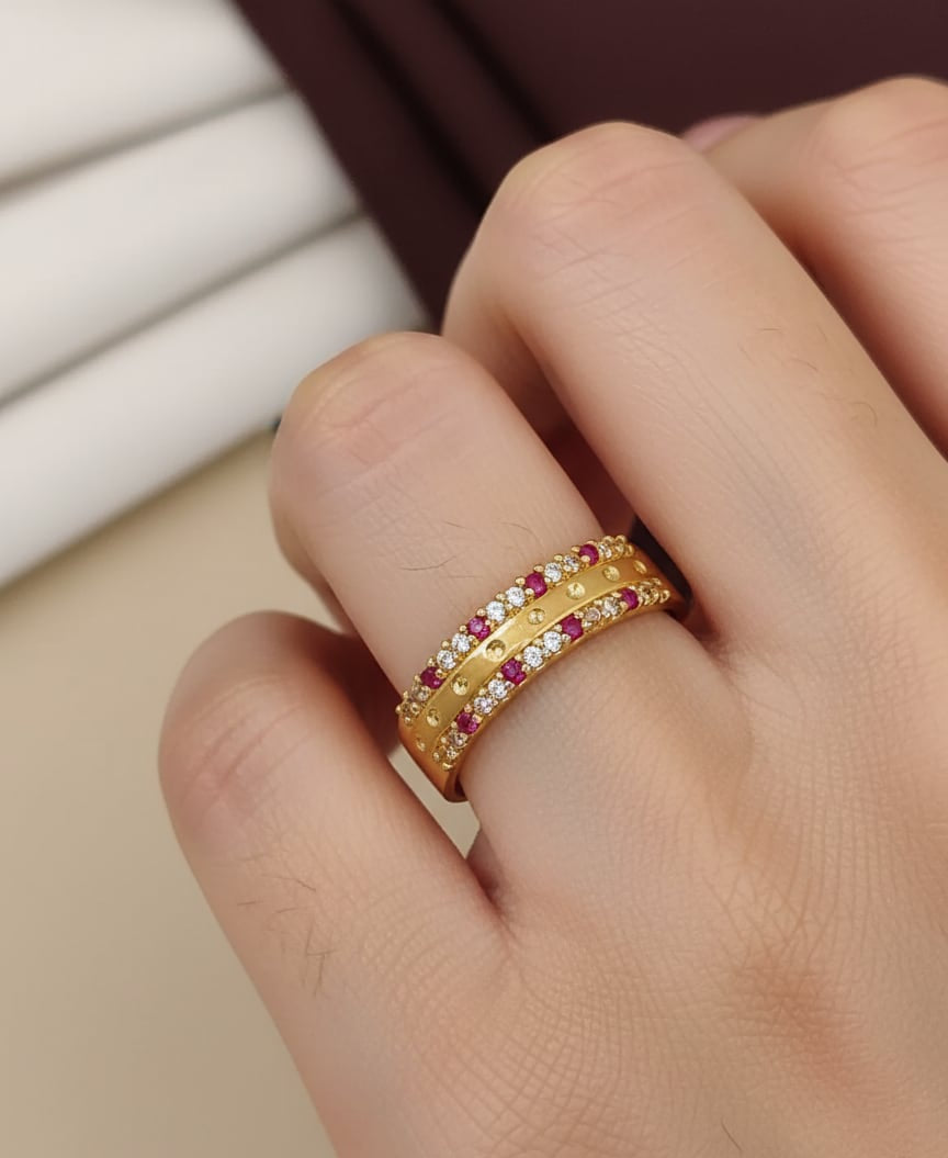 High Gold Plated And Diamond Studed Fancy Adjuble  Ring