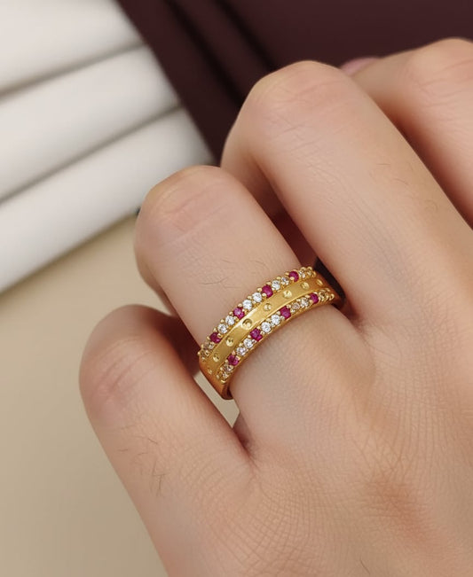 High Gold Plated And Diamond Studed Fancy Adjuble  Ring