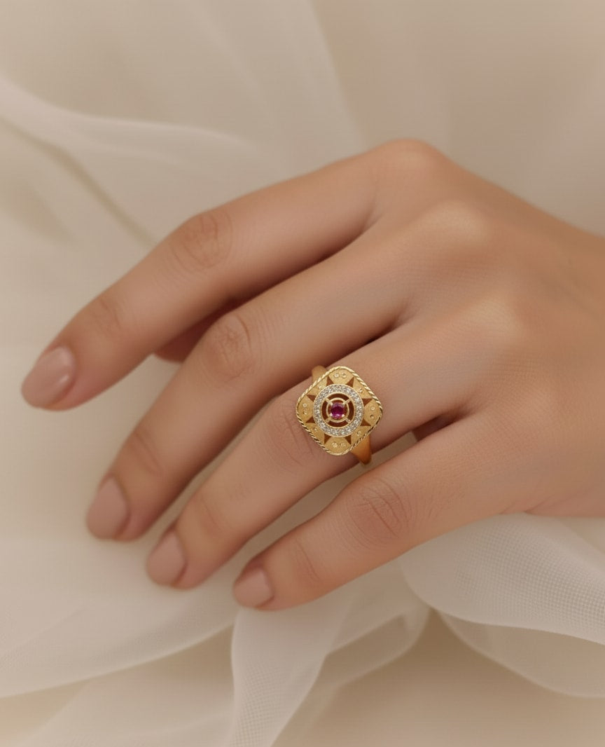 Gold Forming And Diamond Adjustable Ring