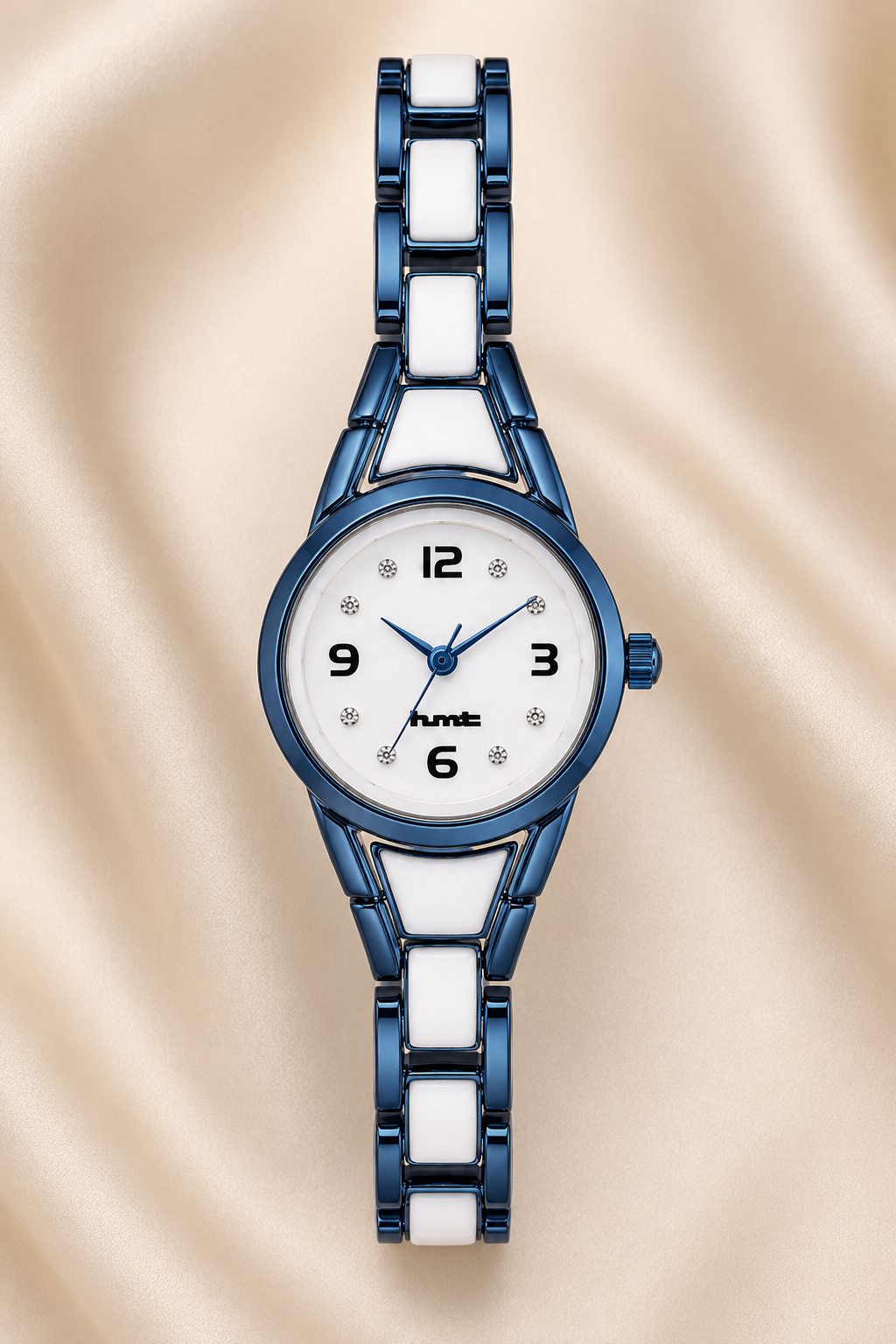 Elegant Anti-tarnish Blue and White Ceramic Women's Dress Watch