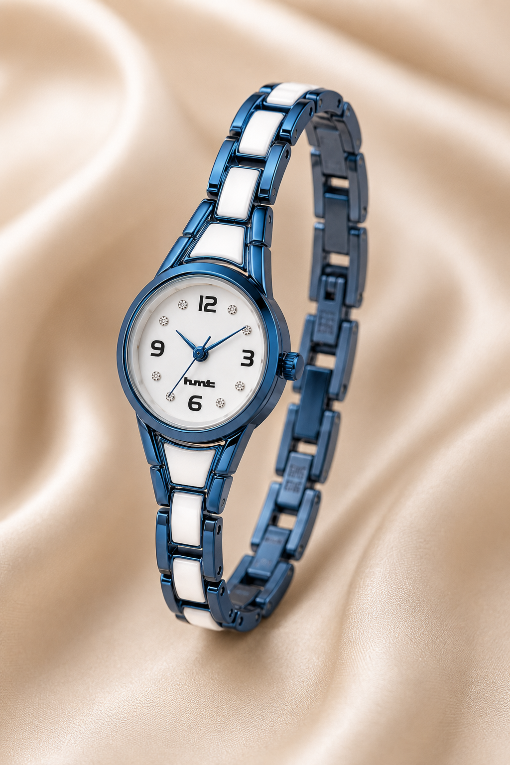 Elegant Anti-tarnish Blue and White Ceramic Women's Dress Watch