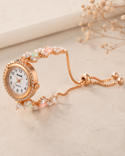 Blossom Rose Gold Anti-tarnish Adjustable Tassel Bracelet Watch