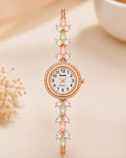 Blossom Rose Gold Anti-tarnish Adjustable Tassel Bracelet Watch