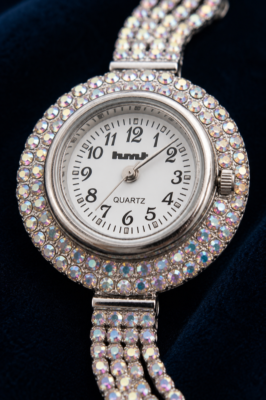 HMT Quartz Premium Silver Crystal Bracelet Watch