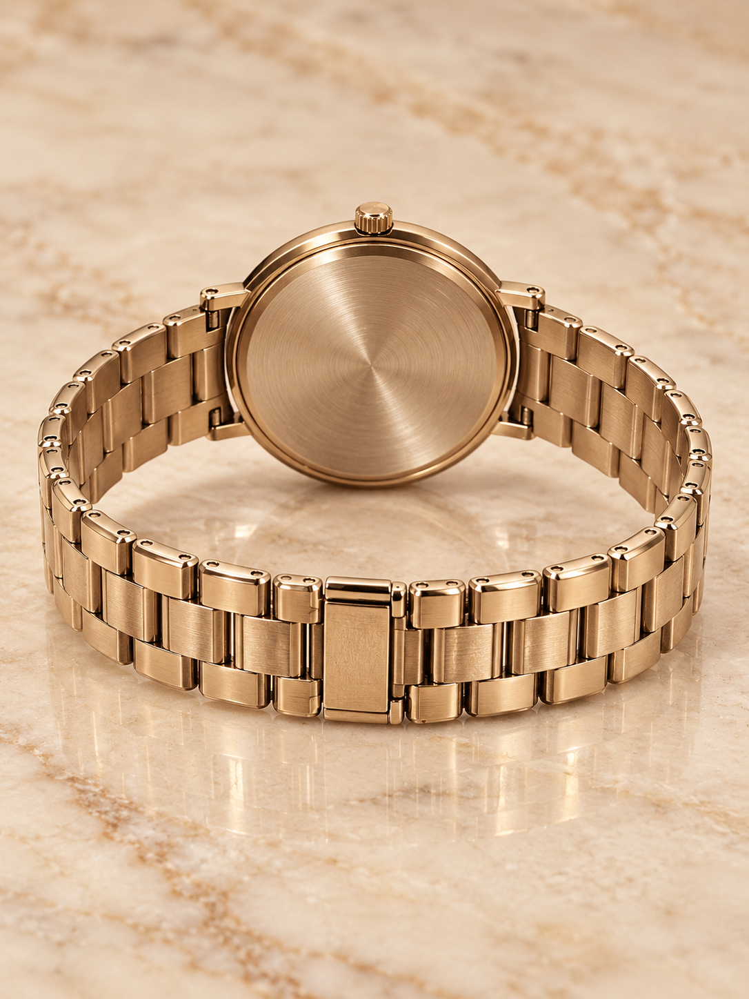 Lumi Quartz Rose Gold Crystal-Accented Minimalist Women’s Watch