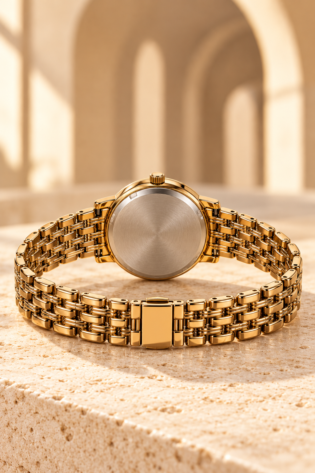Women's Rose Gold Textured Dial Fashion Watch