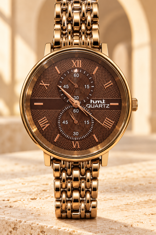 Women's Rose Gold Textured Dial Fashion Watch