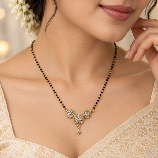 Premium Gold-Plated Minimalist Floral Mangalsutra
