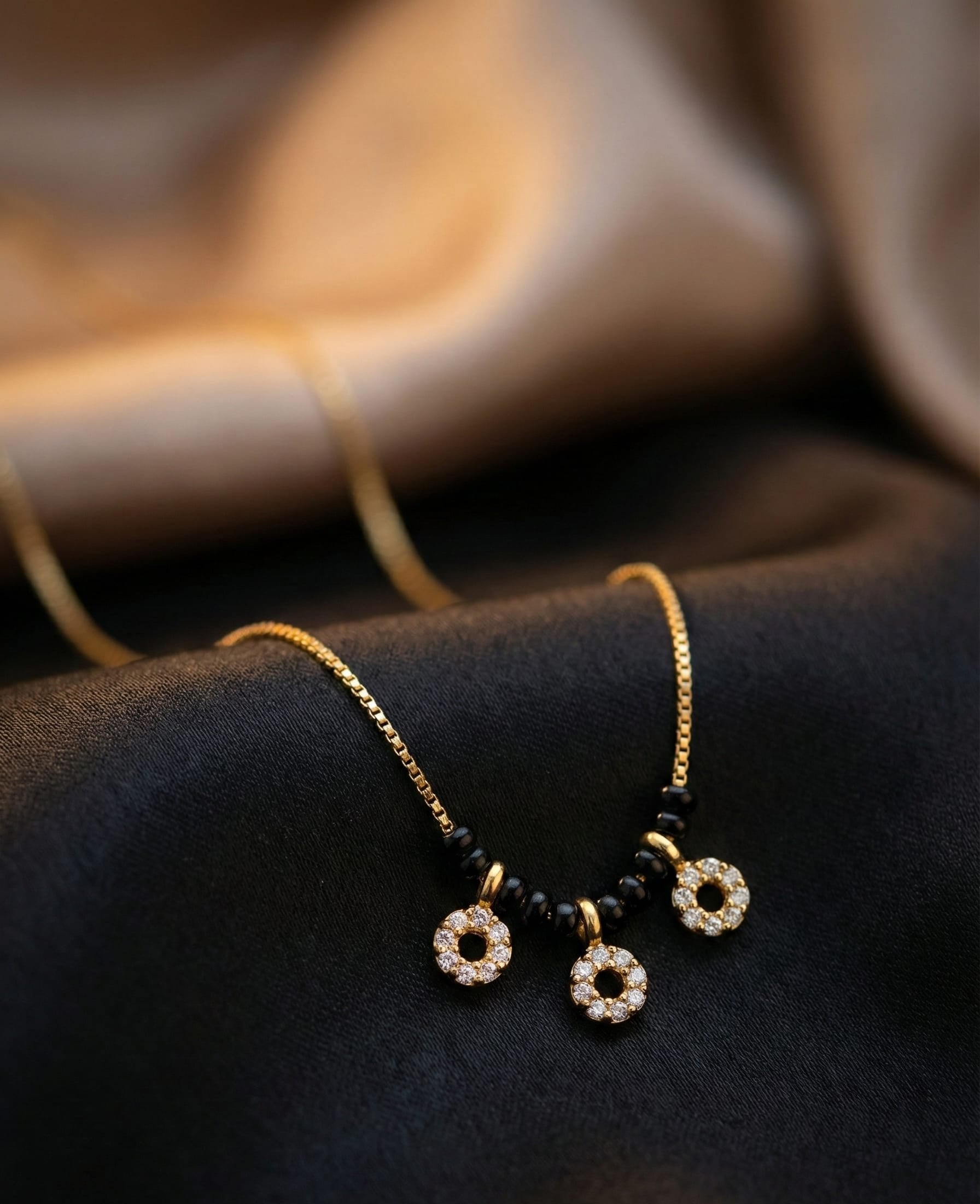 Daily Wear Gold Plated And Diamond Mangalsutra For Women