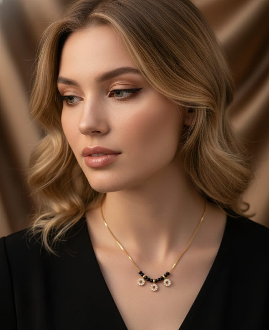 Daily Wear Gold Plated And Diamond Mangalsutra For Women