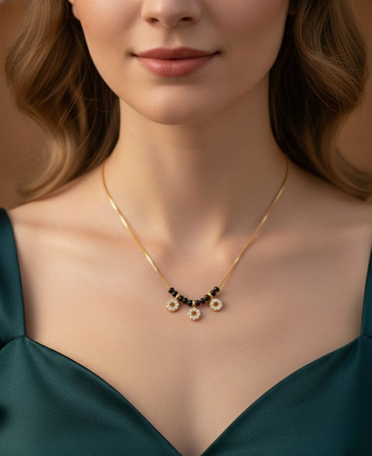 Daily Wear Gold Plated And Diamond Mangalsutra For Women