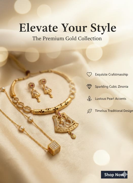 Elegant Dual-Layer And Diamond Chain with Gold-Plated Necklace Set with Designer Earrings