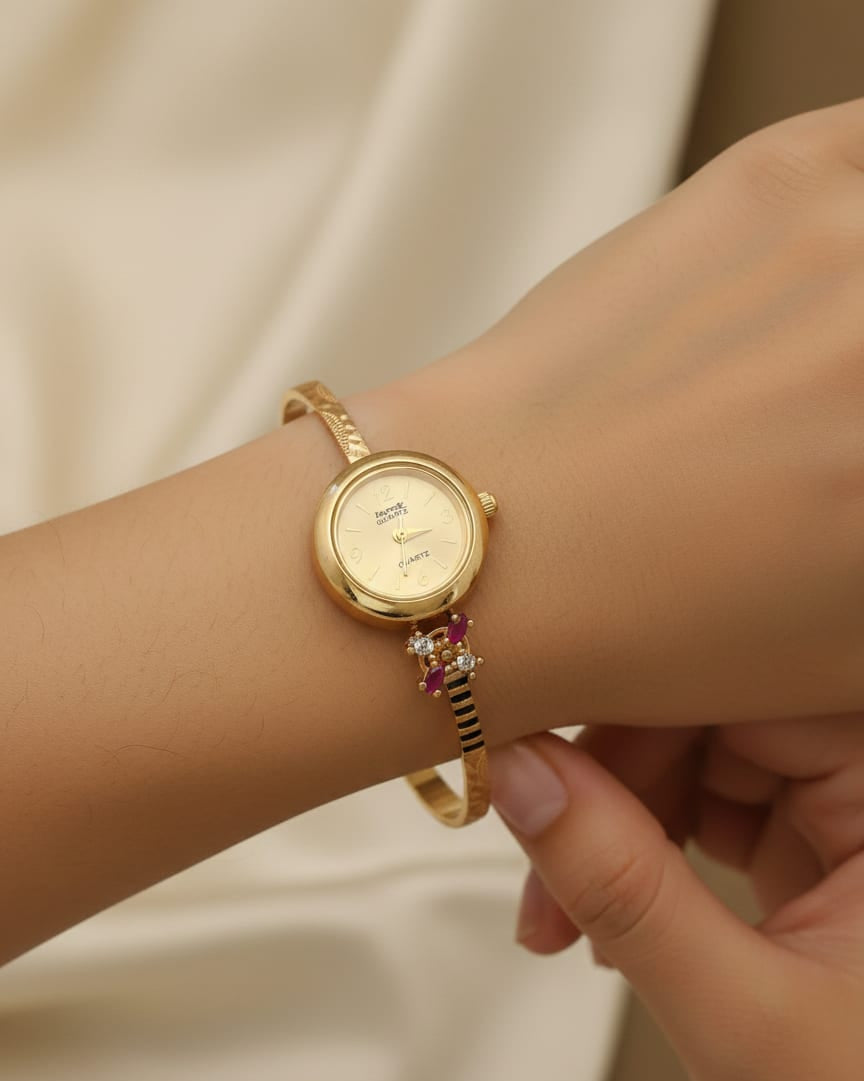 Stylish Micro Gold Plated And Diamond Jewelry Watch – Elegant Women's Accessory