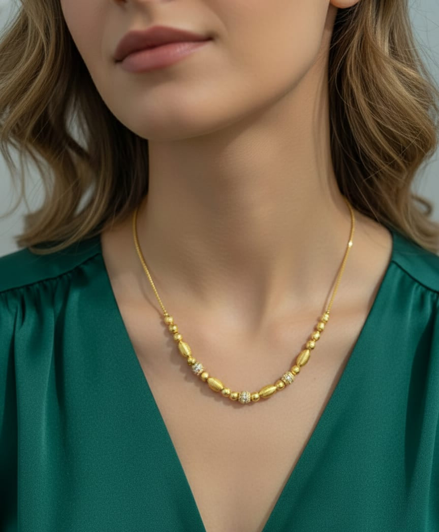 Elegant Micro Gold Plated Designer Bead Chain