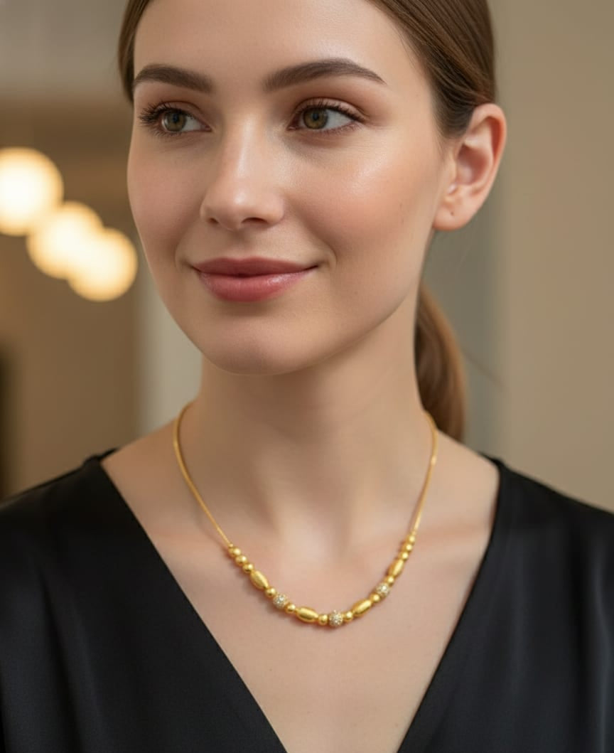 Elegant Micro Gold Plated Designer Bead Chain