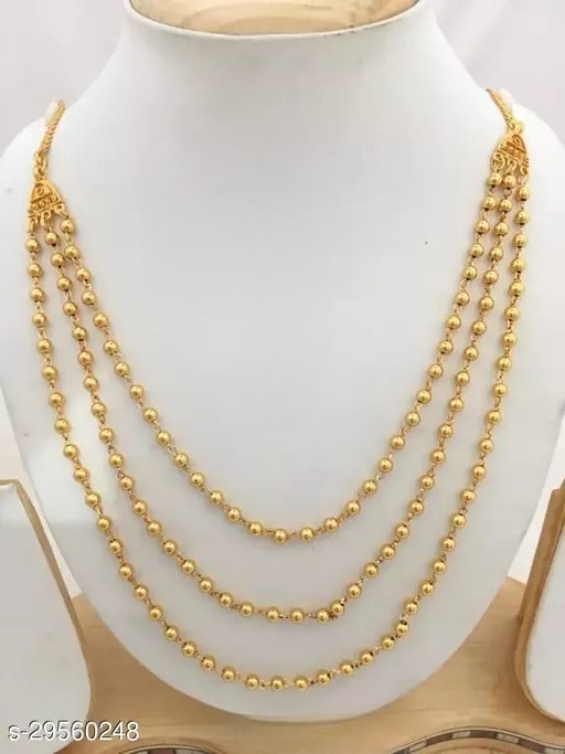 High Gold Plated 3 Layer Ball Chain