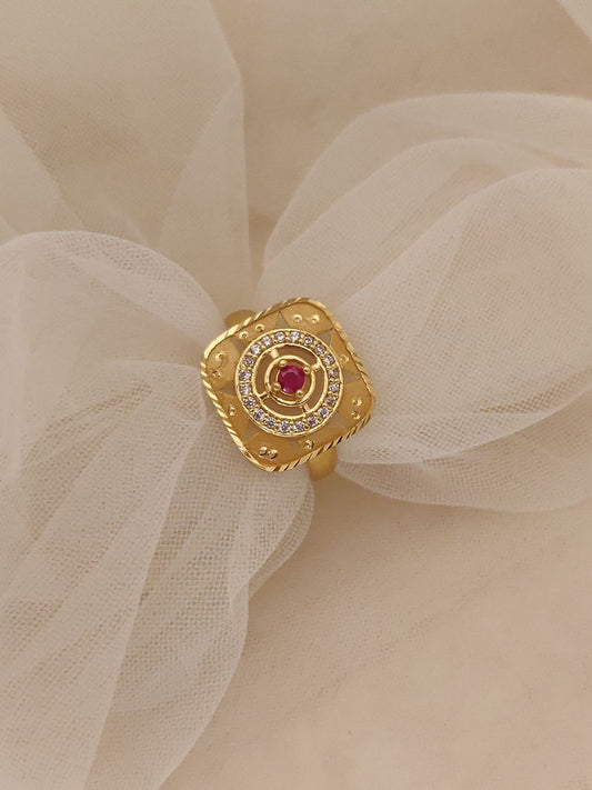 Gold Forming And Diamond Adjustable Ring