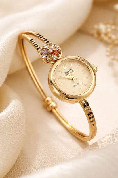 Stylish Gold-Tone Free Size Brass Women’S Watch Bracelet