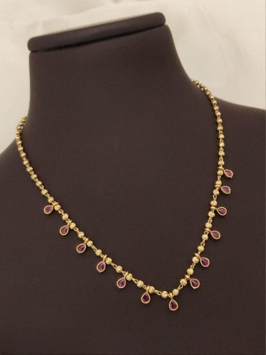 New Designer Premium Quality High Gold Plated And Diamond Fancy Chain For Girls