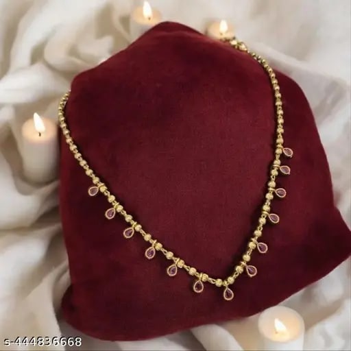 New Designer Premium Quality High Gold Plated And Diamond Fancy Chain For Girls