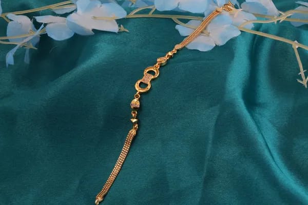 Micro Gold Plated And Diamond Studded Fancy Forming Bracelet For Women
