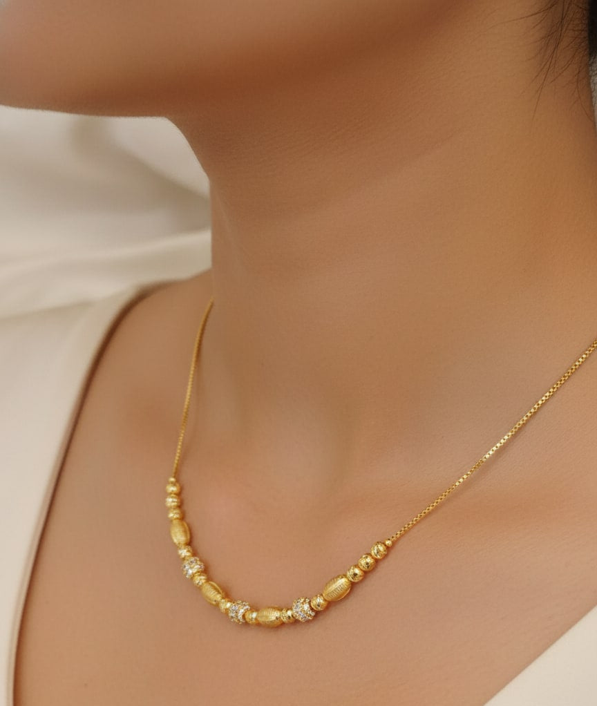 Elegant Micro Gold Plated Designer Bead Chain