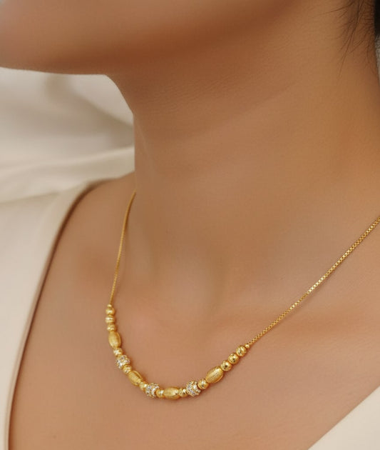 Elegant Micro Gold Plated Designer Bead Chain