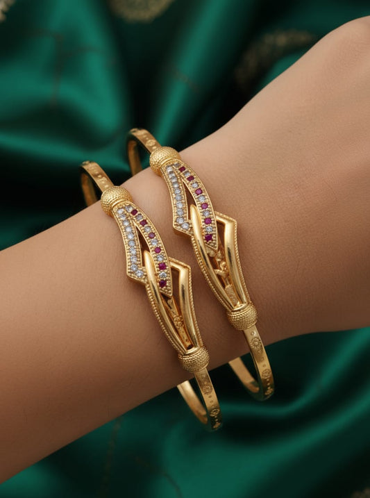 High Gold Plated And Diamond Studded Meena Work Fancy Adjustable Kadli