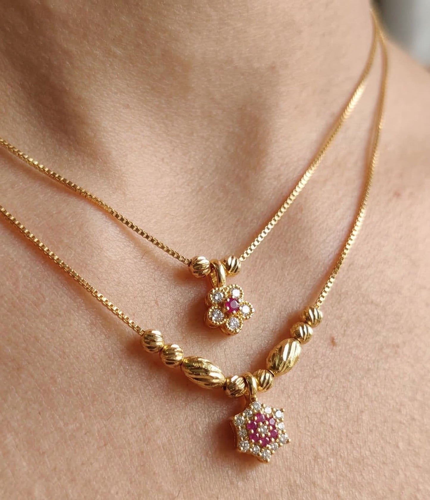 micro gold plated ad diamond  studed daily waer fancy 18 inches star chain