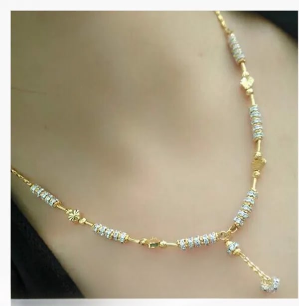 A Stunning Diamond Studded Daily Wear Beautiful Star Chain